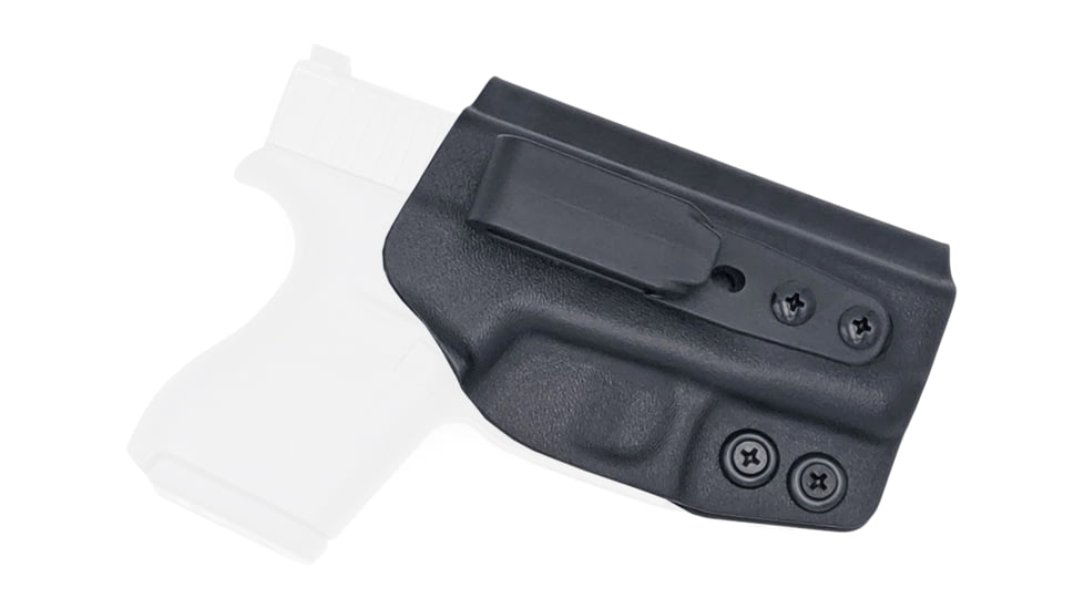 Rounded Tuckable IWB KYDEX Holster, Glock 43/43X, Ambidextrous, Black, GLK-G43-BK-TUCK