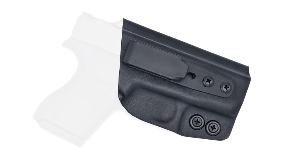 Rounded Tuckable IWB KYDEX Holster, Glock 43/43X, Right Hand, Black, GLK-G43-BK-RH-TUCK
