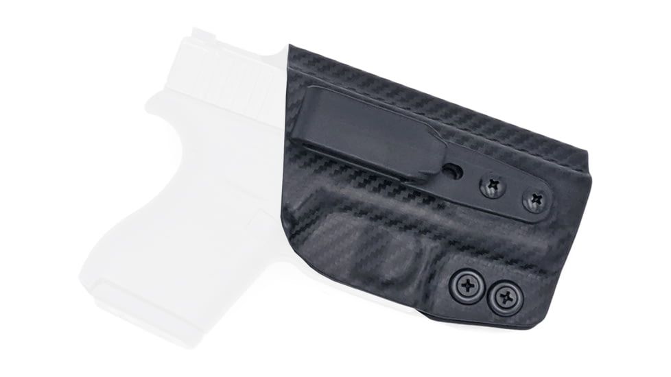 Rounded Tuckable IWB KYDEX Holster, Glock 43/43X, Right Hand, Carbon Fiber, GLK-G43-CF-RH-TUCK