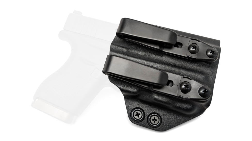Rounded Tuckable IWB KYDEX Holster, Glock 43/43X w/ TLR-6, Ambidextrous, Black, GLK-G43TLR6-BK-TUCK