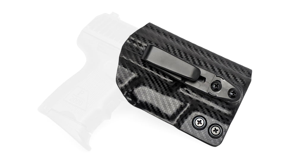 Rounded Tuckable IWB KYDEX Holster, Heckler &amp; Koch P2000SK, Ambidextrous, Carbon Fiber Black, HKH-P2000SK-CF-TUCK