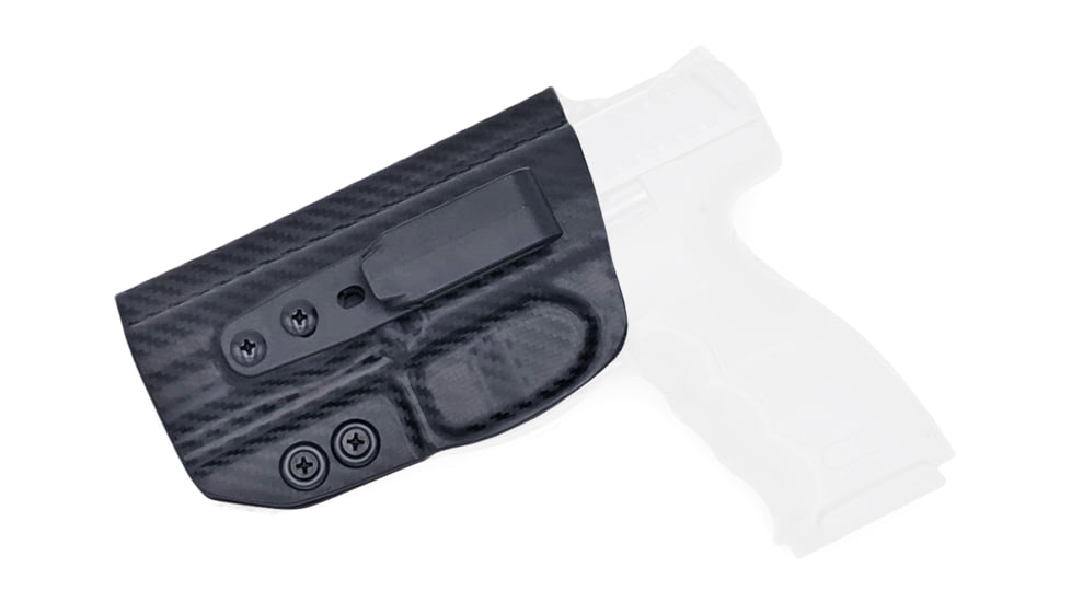 Rounded Tuckable IWB KYDEX Holster, Heckler &amp; Koch VP9, Left Hand, Carbon Fiber, HKH-VP9-CF-LH-TUCK