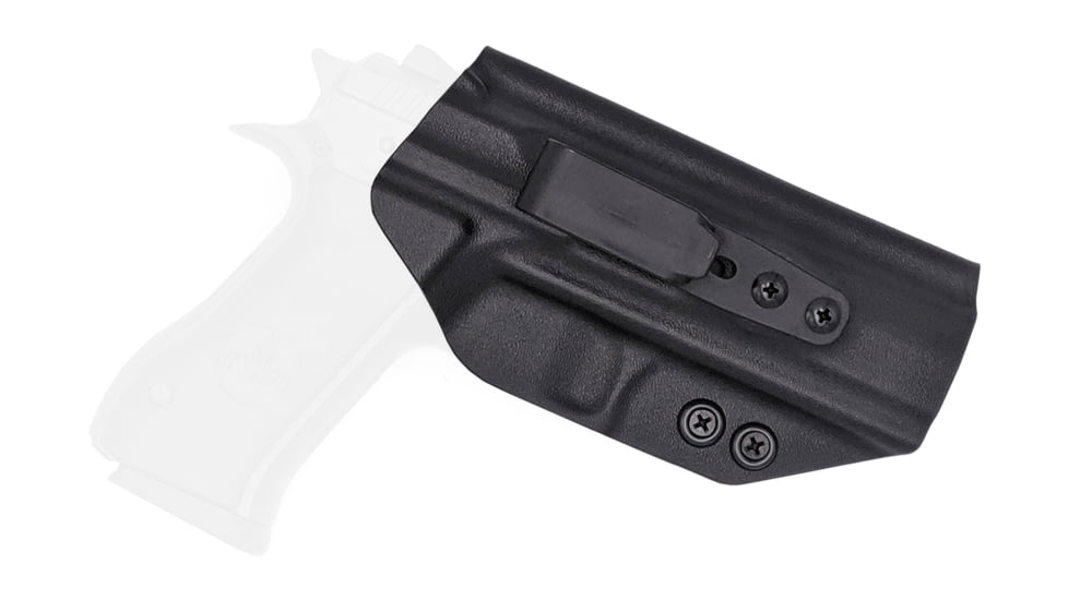 Rounded Tuckable IWB KYDEX Holster, IWI Jericho 941 F9 Full Size Steel Frame, Ambidextrous, Black, JRO-941STEELFS-BK-TUCK
