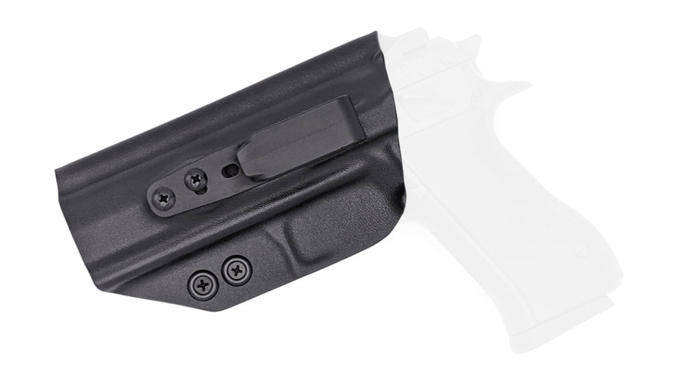 Rounded Tuckable IWB KYDEX Holster, IWI Jericho 941 FS9 Mid Size Steel Frame, Left Hand, Black, JRO-941STEELMID-BK-LH-TUCK
