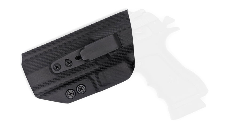 Rounded Tuckable IWB KYDEX Holster, IWI Jericho 941 PL9 Full Size Polymer Frame, Left Hand, Carbon Fiber Black, JRO-941POLYFS-CF-LH-TUCK
