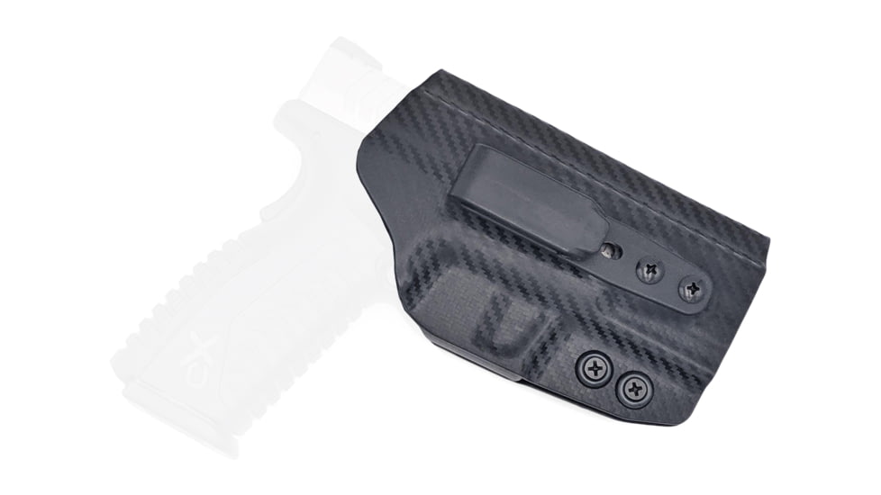 Rounded Tuckable IWB KYDEX Holster, Springfield XD-M 3.8in 9MM, Ambidextrous, Carbon Fiber Black, SFA-XDM38-CF-TUCK