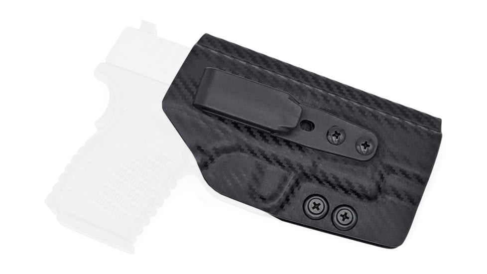 Rounded Tuckable IWB KYDEX Holster, Springfield XD-S 4.0in, Ambidextrous, Carbon Fiber Black, SFA-XDS40-CF-TUCK