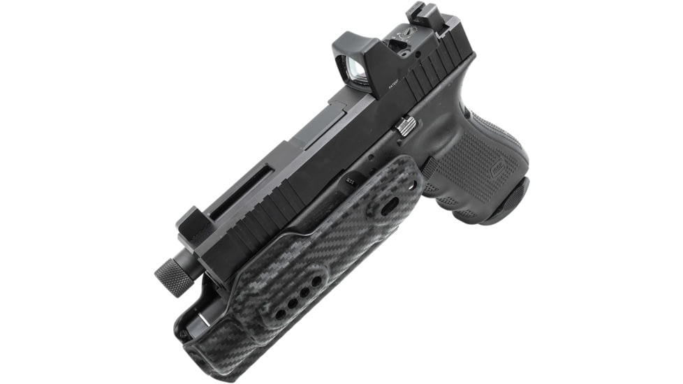 Rounded Weapon Mounted Light Holster for Streamlight TLR-1, Ambidextrous, Carbon Fiber Black, CEH000011