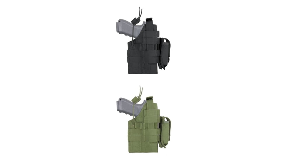 Condor Ambidextrous Holster w/ Two Removable MOLLE Straps, Black, Olive Drab