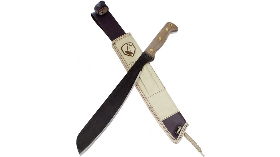 Condor Tool and Knife Australian Army Machete Fixed Blade Knife, 12.75in, 1075HC Steel, Brown, Walnut Handle, CTK1808-12.9