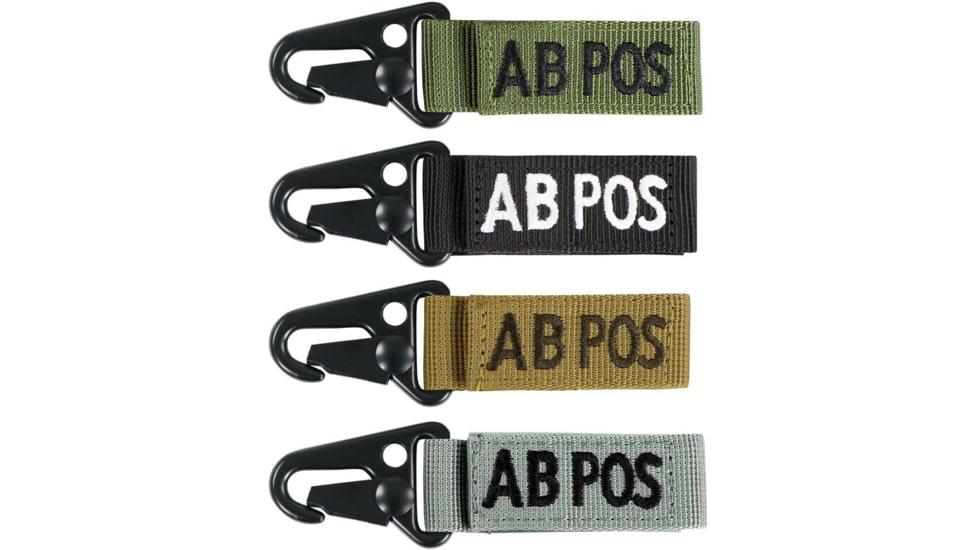 Condor Outdoor Blood Type Key Chain 4 Pcs/Pack, ABpos, Olive Drab, 239AB+001-1