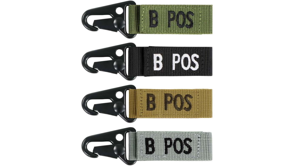 Condor Outdoor Blood Type Key Chain 4 Pcs/Pack, Bpos, Foliage, 239B+007-7