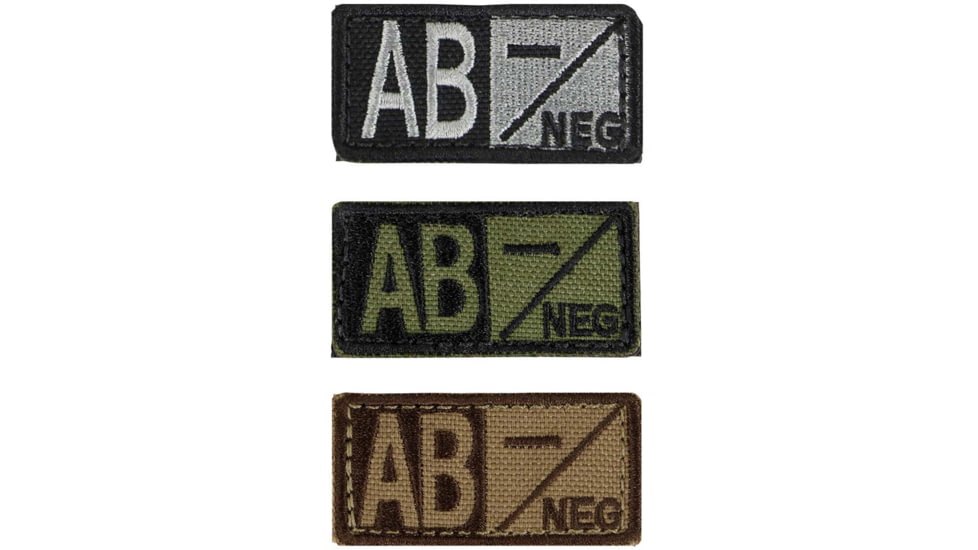 Condor Outdoor Blood Type Patch 6 Pcs/Pack, ABneg, Foliage/Black, 229AB-007