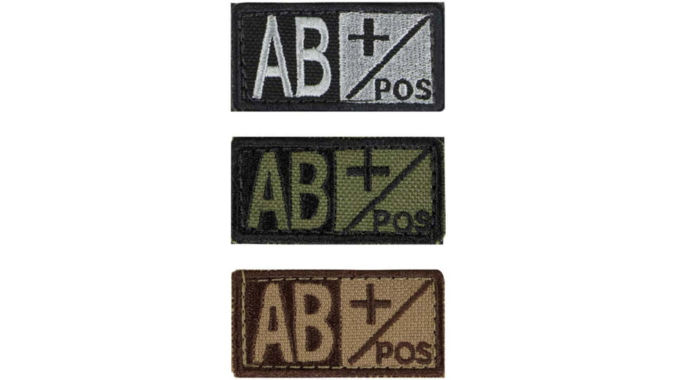 Condor Outdoor Blood Type Patch 6 Pcs/Pack, ABpos, Olive Drab/Black, 229AB+001-1