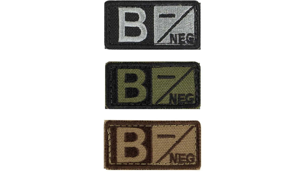 Condor Outdoor Blood Type Patch 6 Pcs/Pack, Bneg, Foliage/Black, 229B-007