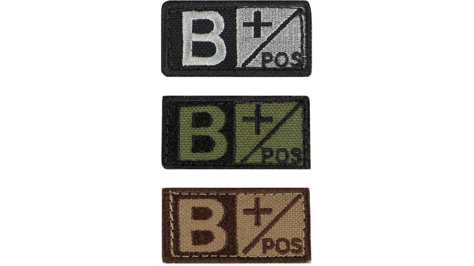 Condor Outdoor Blood Type Patch 6 Pcs/Pack, Bpos, Foliage/Black, 229B+007-7