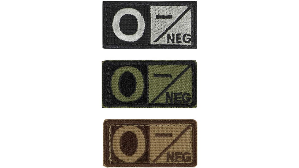 Condor Outdoor Blood Type Patch 6 Pcs/Pack, Oneg, Olive Drab, 229O-001