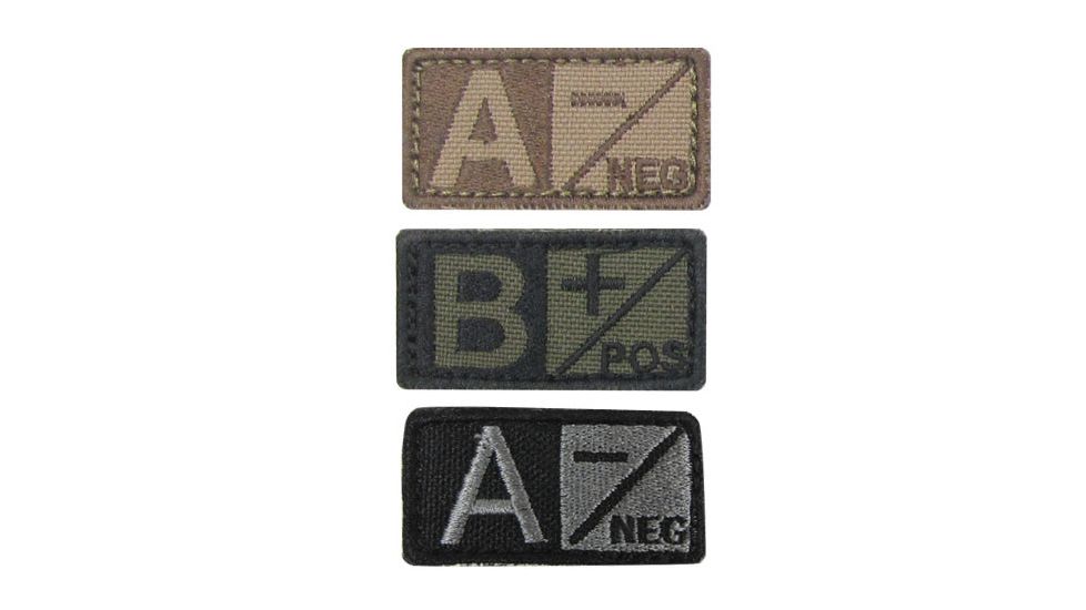 Condor Outdoor Blood Type Patch 6 Pcs/Pack, Opos, Coyote Brown, 229O+498