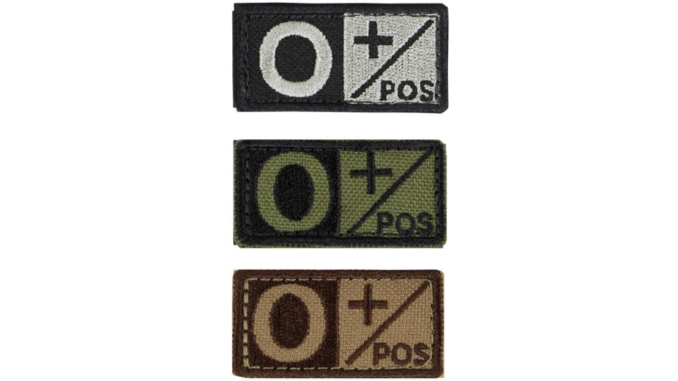 Condor Outdoor Blood Type Patch 6 Pcs/Pack, Opos, Olive Drab/Black, 229O+001-1