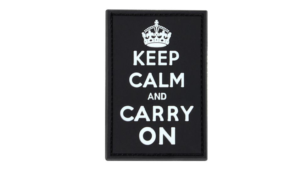 Condor Outdoor Keep Calm and Carry PVC Patch 6Pcs/Pack, White, 181009-034