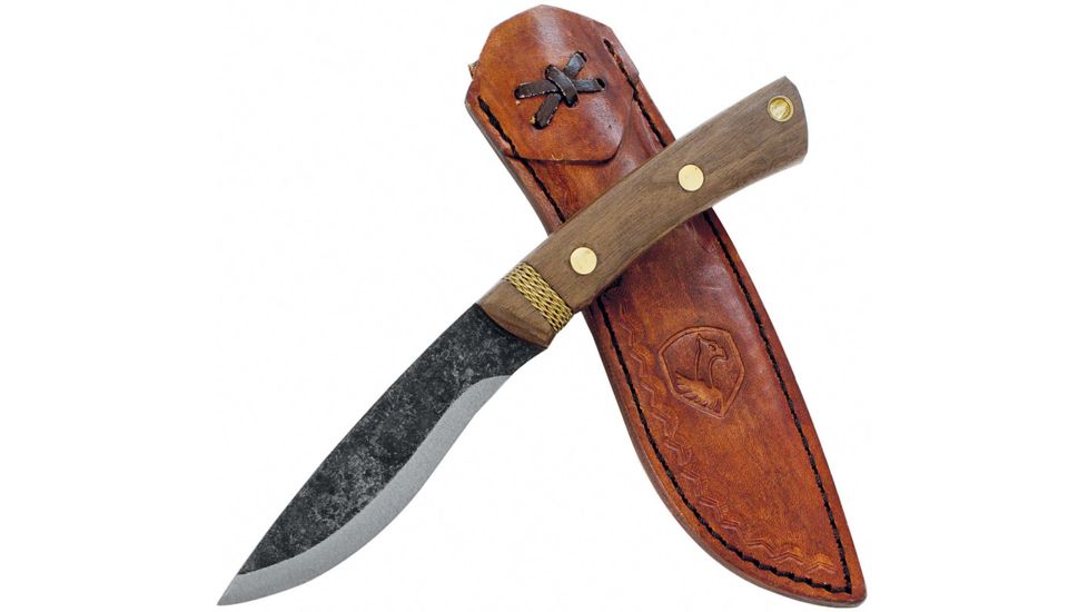 Condor Tool and Knife Navajo Knife Fixed Blade Knife, 4.25in, Drop Point, Brown, Walnut Handle, CTK2806-4.25
