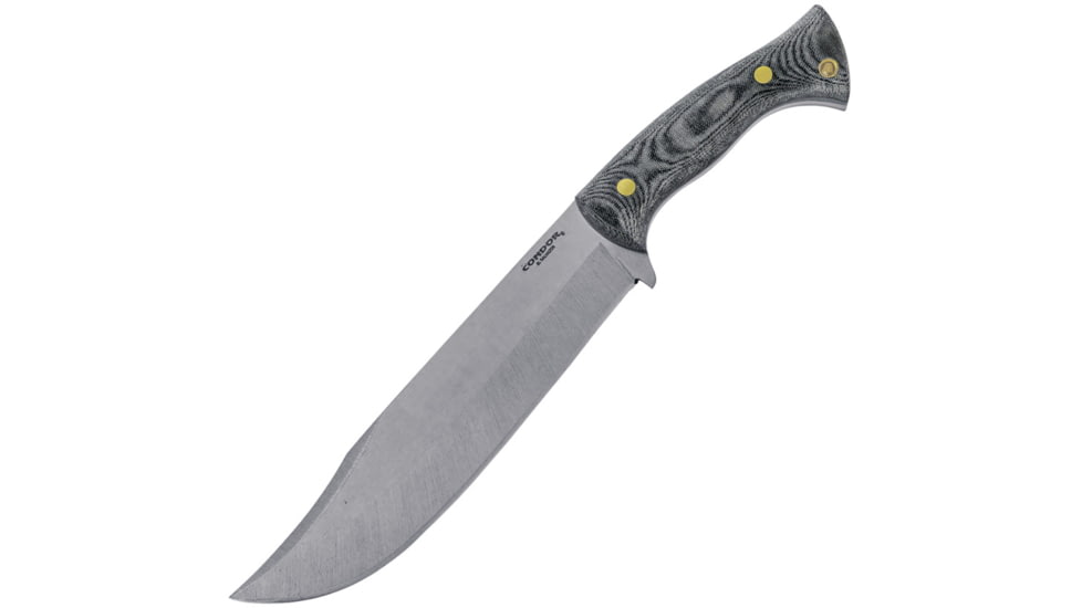 Condor Plan A Knife, 9 satin finish 1075HC steel clip point blade, Black and white micarta handle, CTK2823-8.98HC