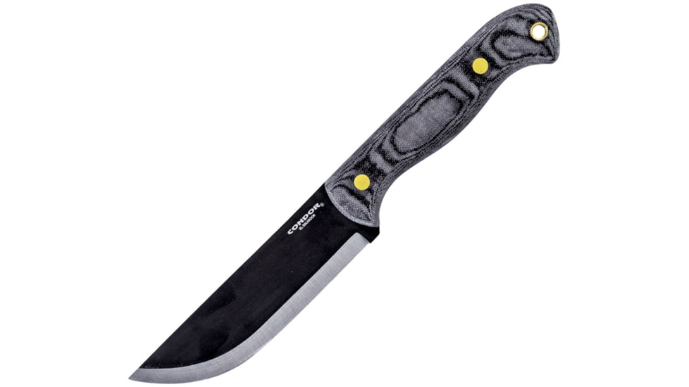 Condor SBK Knife, 5.25 black powder coated 1075HC steel blade, Black linen micarta handle, CTK3940-5.28HC