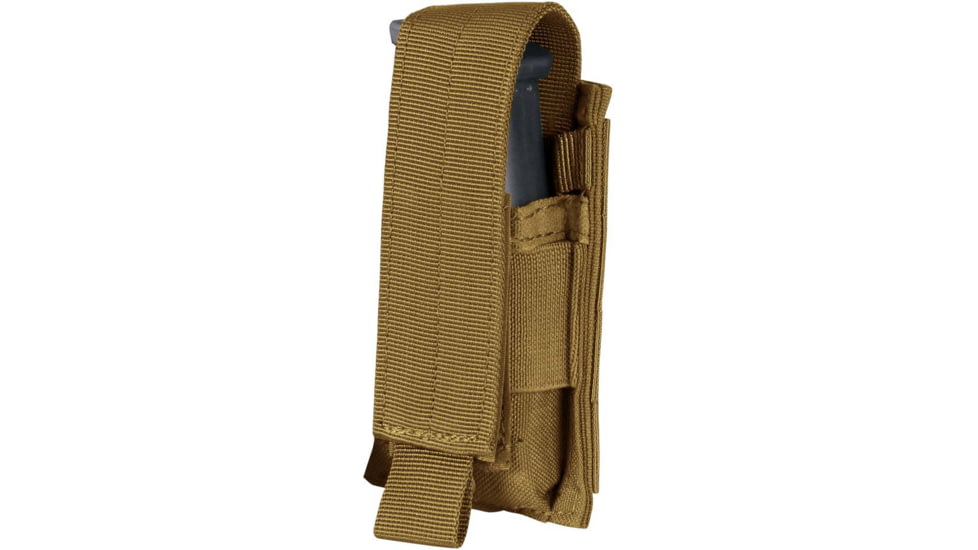 Condor Outdoor Single Pistol Mag Pouch, Coyote Brown, MA32-498