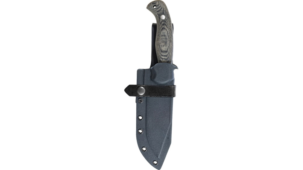 Condor Tool and Knife Black Leaf Fixed Blade Knife, 10.38in Overall, 5.38in Condor Classic 1095HC Steel Blade, Black Canvas Micarta Handle, Gray Kydex Belt Sheath, CTK2847-5.4-HC