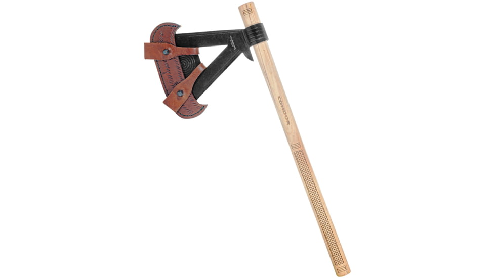 Condor Tool and Knife Fasthawk Axe, 19in Overall, 5.25in 1095HC Steel Cutting Edge, Burnt American Hickory Handle, CTK1036-7.1-HC