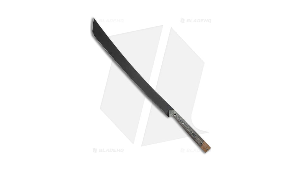 Condor Tool and Knife K-Night Machete Fixed Blade Knife, 13.21in, 1075, Trailing Point Blade, Micarta Black Handle, Steel/Black, 21.21in, BHQ-203964