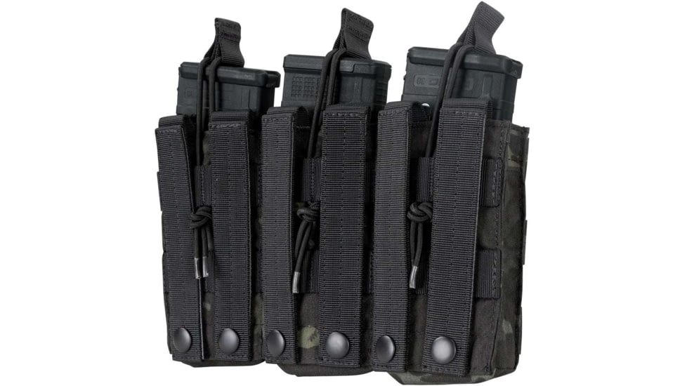 Condor Outdoor Triple M4/M16 Open Top Mag Pouch, Multicam Black, MA27-021