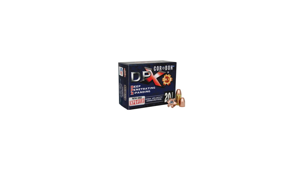 Cor Bon 380 Auto 80 Grain Jacketed Hollow Point -DPX Brass Cased Pistol Ammo, 20 Rounds, DPX38080/20
