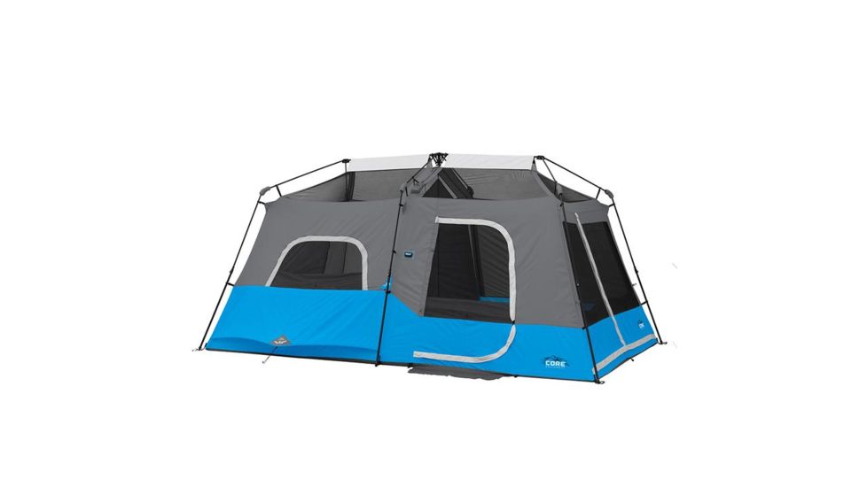 Core Equipment Lighted 9 Person Instant Cabin Tent, Blue, 14 x 9 ft, 40062