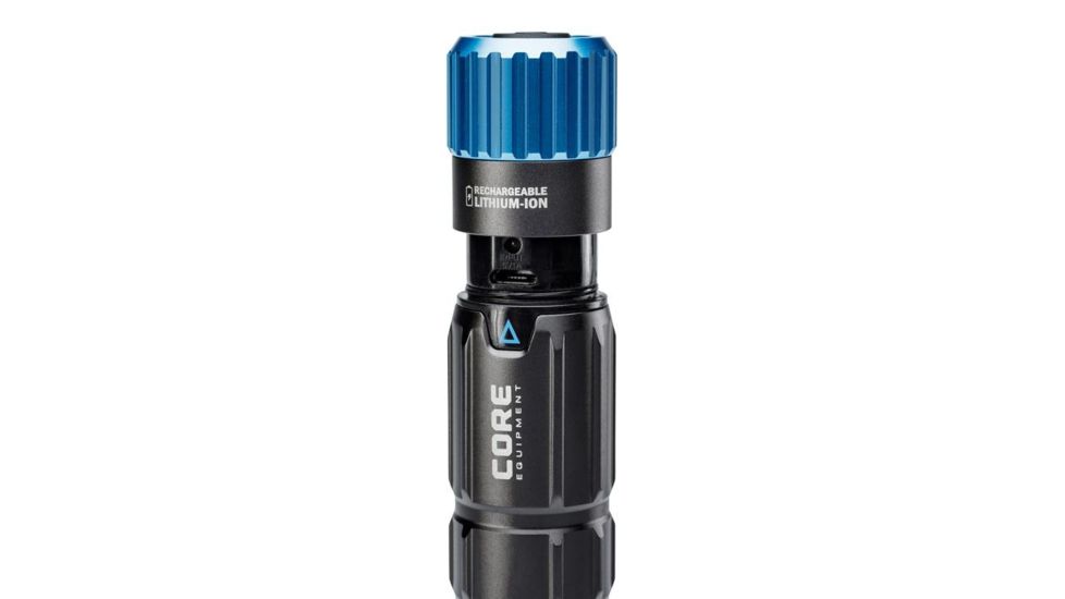 Core Equipment Rechargeable Flashlight, 1000 Lumen, Gray, 6.5 x 1.3 x 1.1 in, 40075