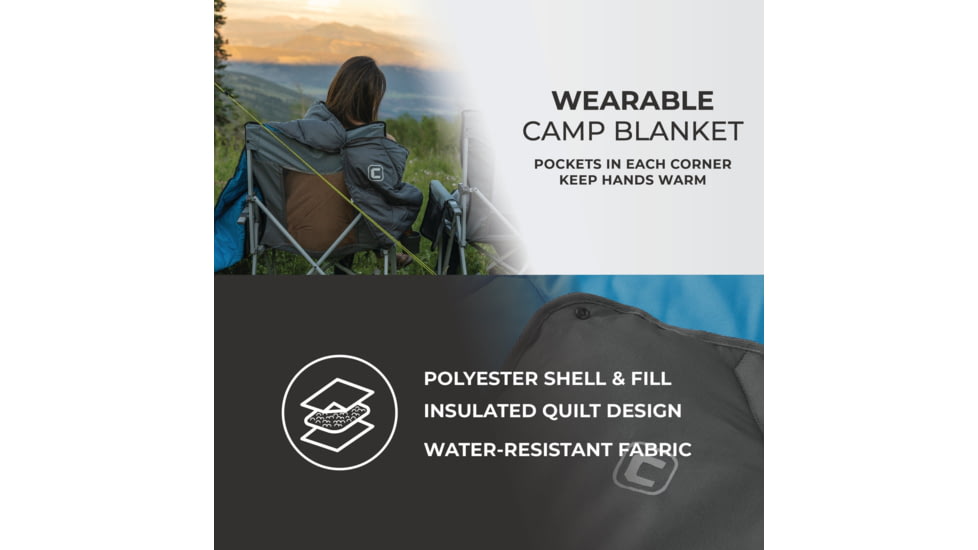 Core Equipment Wearable Camp Blanket, Grey, 40211