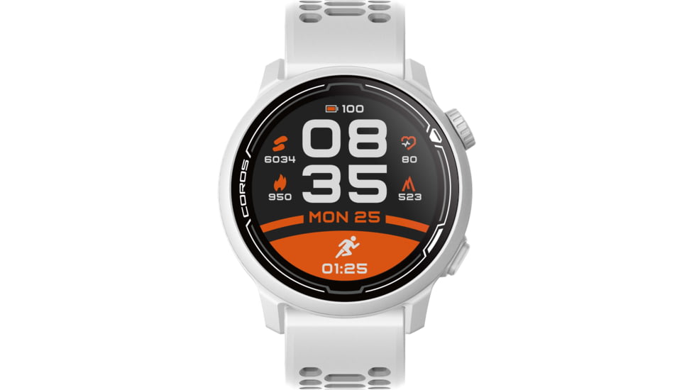 COROS Pace 2 GPS Sport Watch w/ Silicone Band, White, WPACE2-WHT