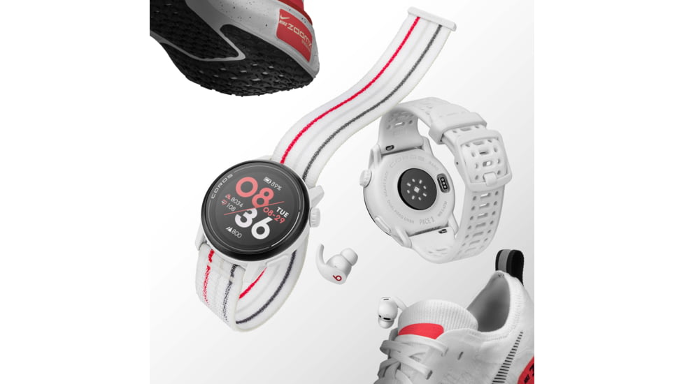 COROS Pace 3 GPS w/ Nylon Watch Sport Watch, White, WPACE3-WHT-N