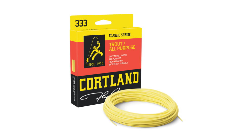 Cortland Line 333 Fly Line Floating Trout / All-Purpose 90 Ft WF6F Yellow, 351486