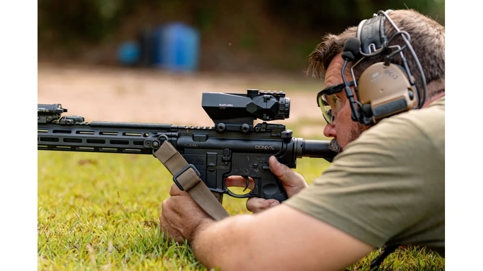 Cosmic Tactical Saturn 4x32mm Tactical Rifle Scope, 32mm Tube, Prismatic, Chevron Reticle, Black, S4x32