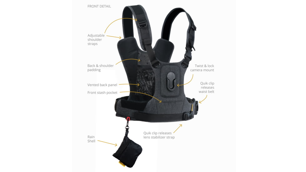 Cotton Carrier CCS G3 Camera Harness 1, Grey, One Size, 686GREY