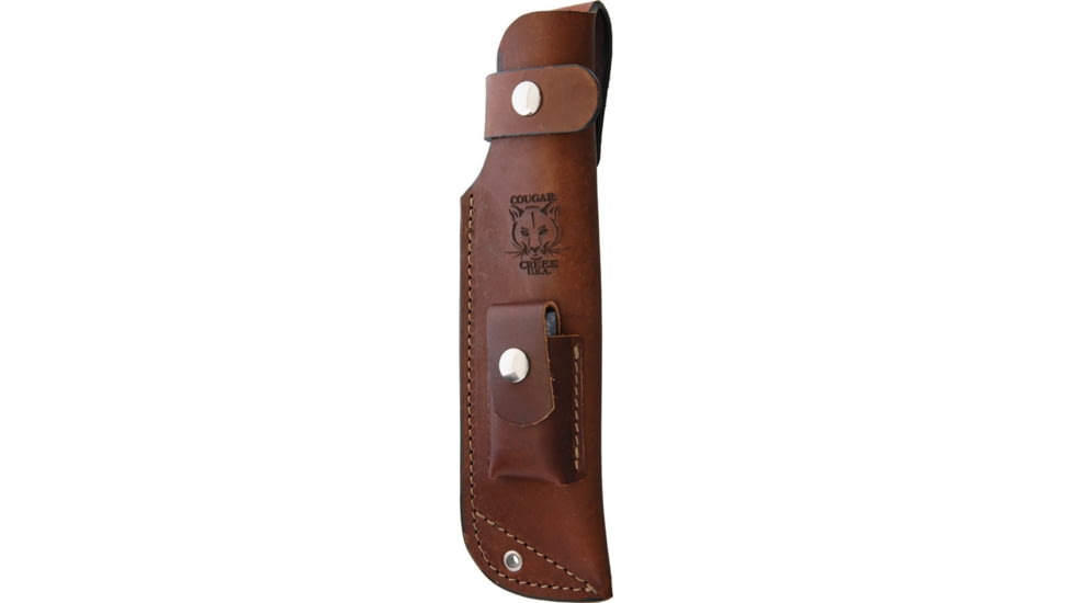 Cougar Creek Wilderness Survivor Knife, 10.5in Overall, 5.75in Satin 1095Hc Steel Blade, OD Green Linen Micarta Handle, Red Liners, Brown Leather Sheath, QC0113OD/RED LINER