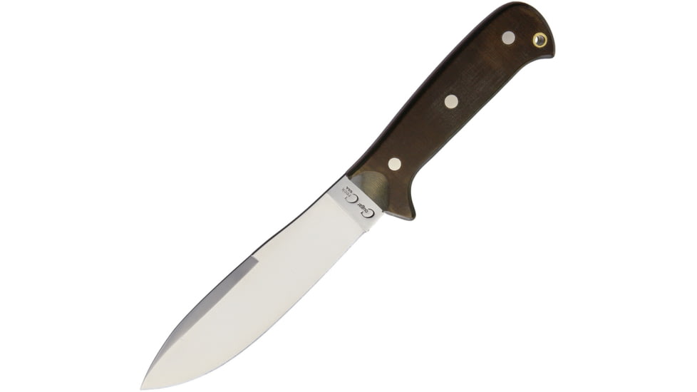 Cougar Creek Wilderness Survivor Knife, 10.5in Overall, 5.75in Satin 1095Hc Steel Blade, OD Green Linen Micarta Handle, Red Liners, Brown Leather Sheath, QC0113OD/RED LINER