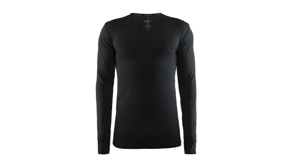 Craft Active Comfort Roundneck Long Sleeve, Black Solid, Small 1903716-B199-S
