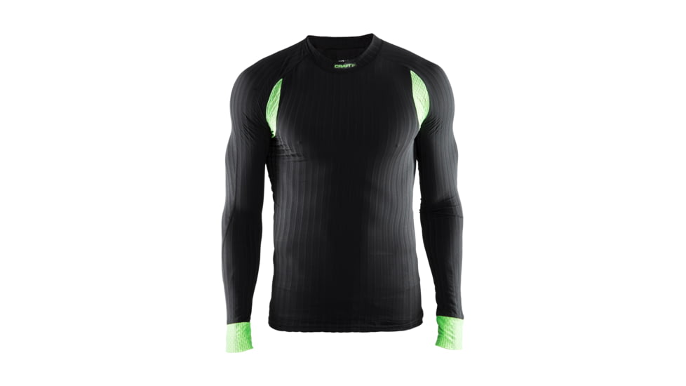Craft Active Extreme 2.0 Crewneck Longsleeve - Men's-Black/Shout-Small