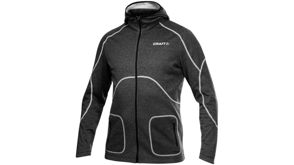 Craft Active Full Zip Hood - Men's-Black/White-Large