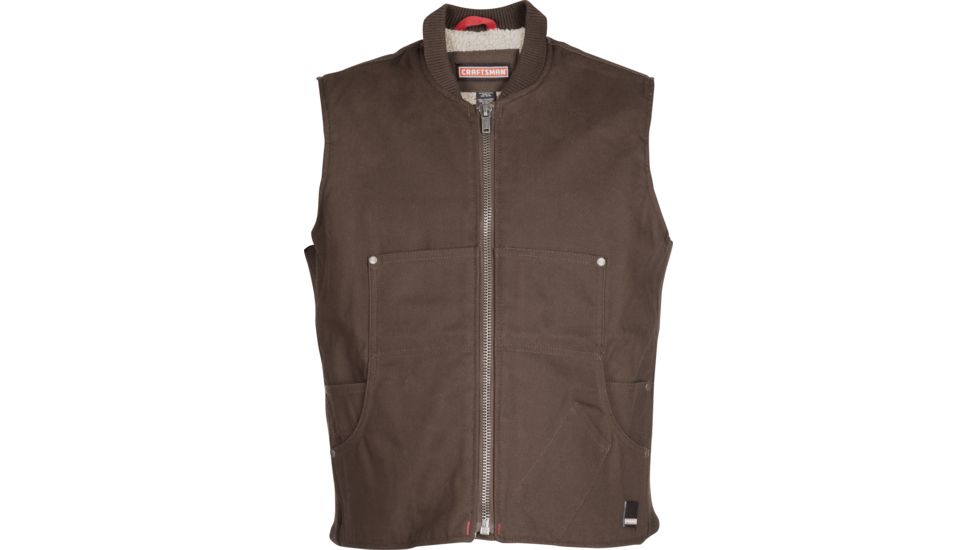 Craftsman Lined Duck Vest Dark Brown, Medium 26344-M