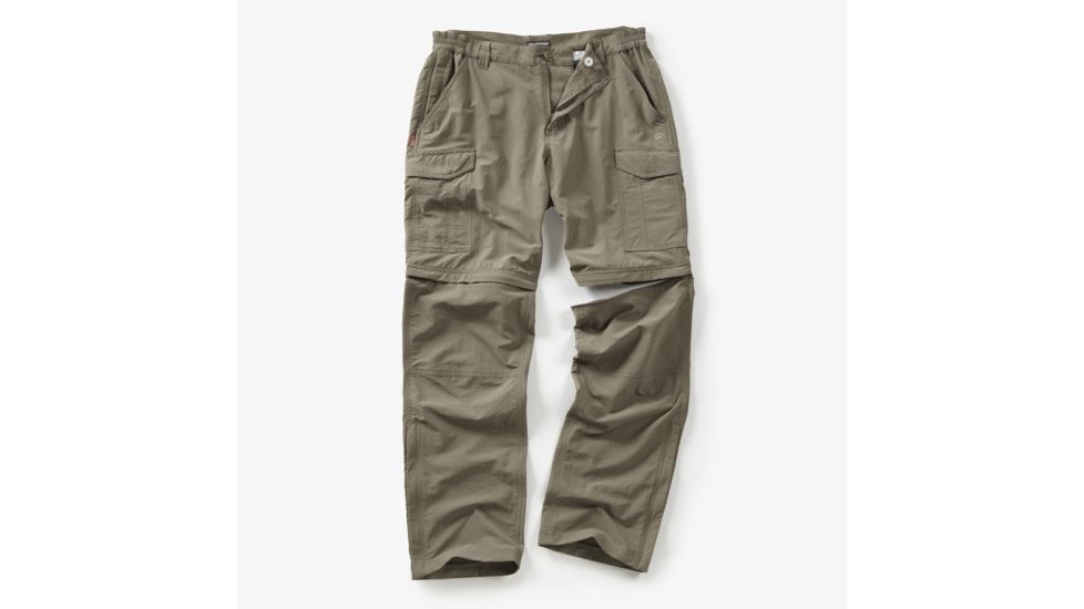 Crag Hoppers Nat Geo Nosilife Convertible Trouser - Men's-Pebble-34 Waist-Short Inseam