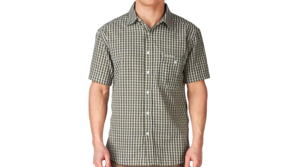 Crag Hoppers Seersucker Shirt - Men's -Green Check-Small