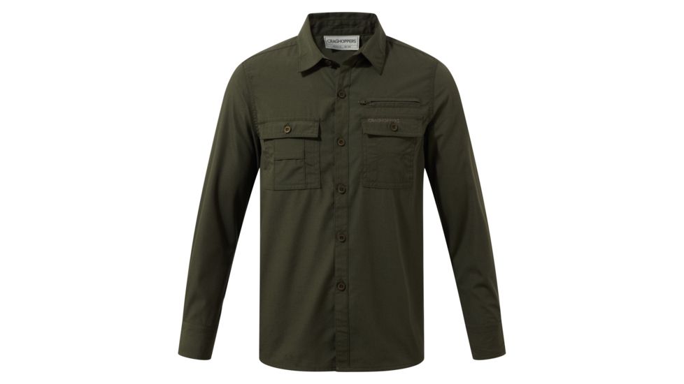 Craghoppers Adv Trek Long Sleeve Shirt, Dk Khaki, 5-6, CKS014-2ATC05